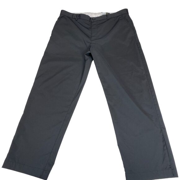 Greg Norman Dress Pants Mens 38 Black Solid Classic Fit Flat Front Straight Leg - Picture 9 of 15